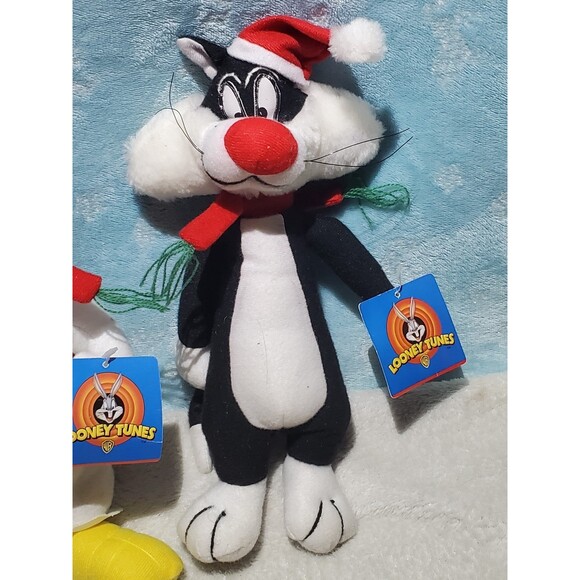 Vintage XMAS Looney Tunes Plush Lot NWT 1997 Tasmanian Devil Sylvester Foghorn - Picture 5 of 9